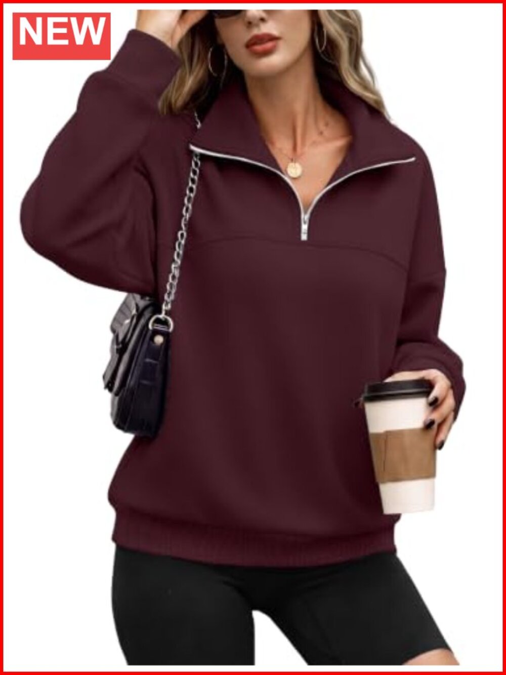Half Zip Fleece Pullover Sweatshirt Women Cropped Mock Neck Hoodie